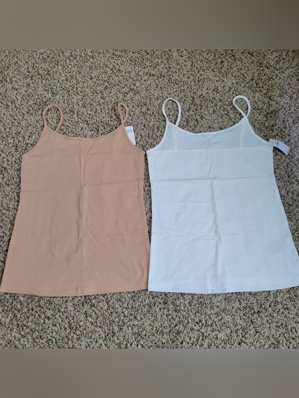 Gap Basic Cami Camisole Tank Top Shirt Beige Nude White Sleeveless Small NWT